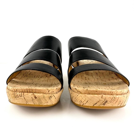Kork-Ease Menzie Banded Wedge Cork Slide Sandals Black Leather NWOB Size 10M - Picture 4 of 12